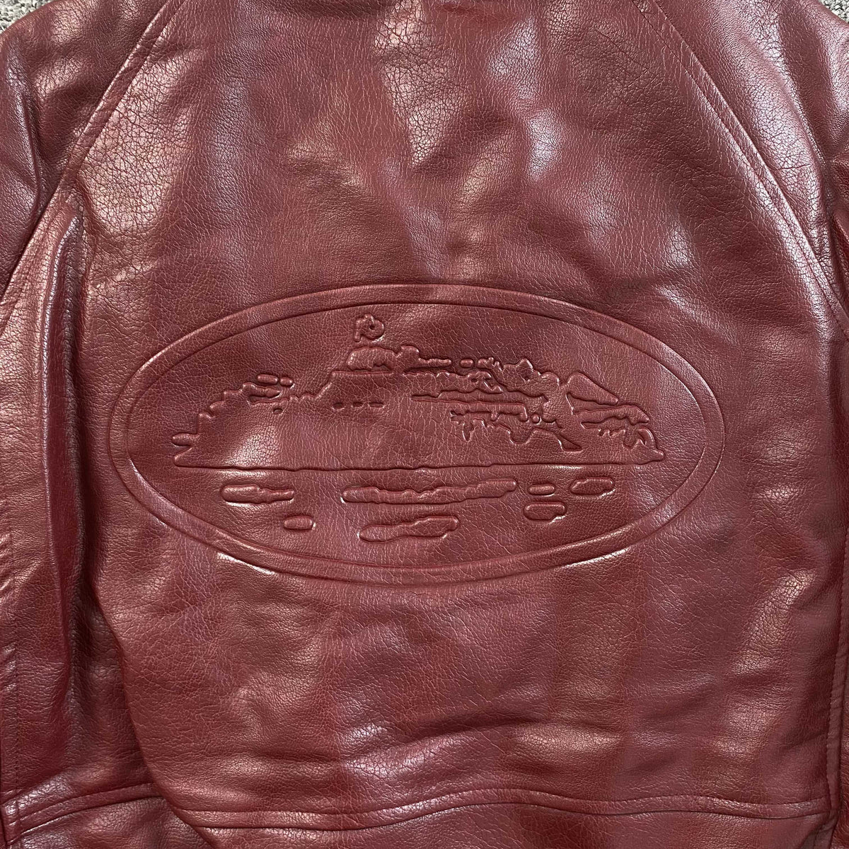 Campera Corteiz Da Skydive Cuero Bordó