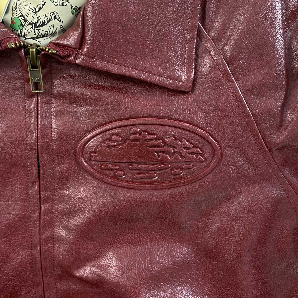 Campera Corteiz Da Skydive Cuero Bordó