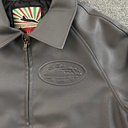 Campera Corteiz Da Skydive Cuero Gris