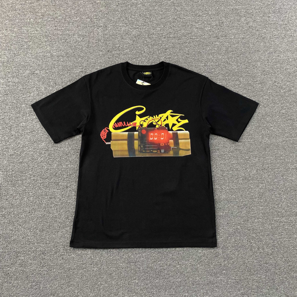 Remera Corteiz Timebomb Negra