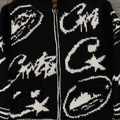Campera Corteiz VVS Jacquard Knit Negra