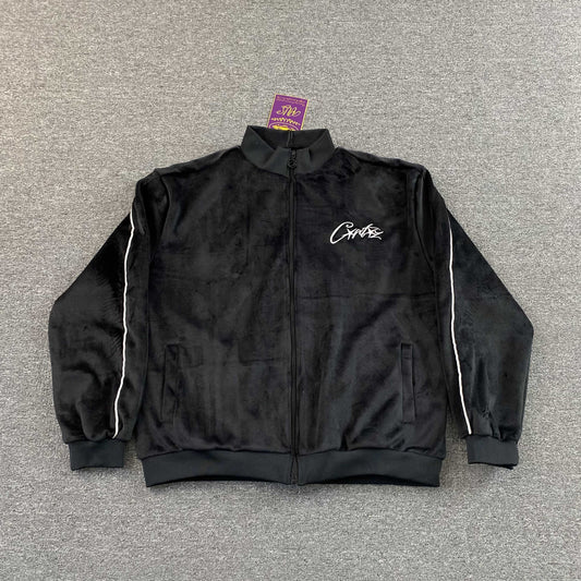 Campera Corteiz VVS Velour Negra