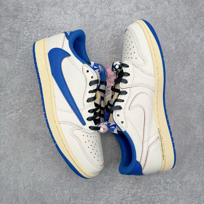 Jordan 1 Low Fragment X Travis Scott Sail Military Blue