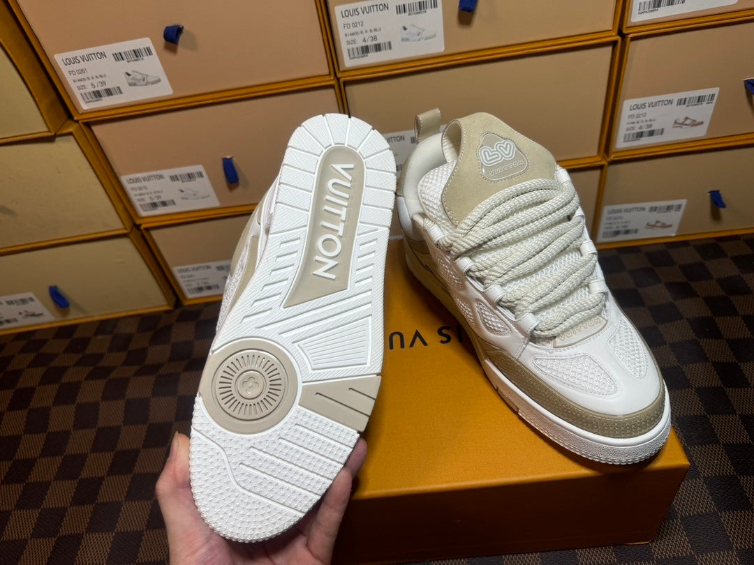Louis Vuitton Skate Sneaker Beige Blanco