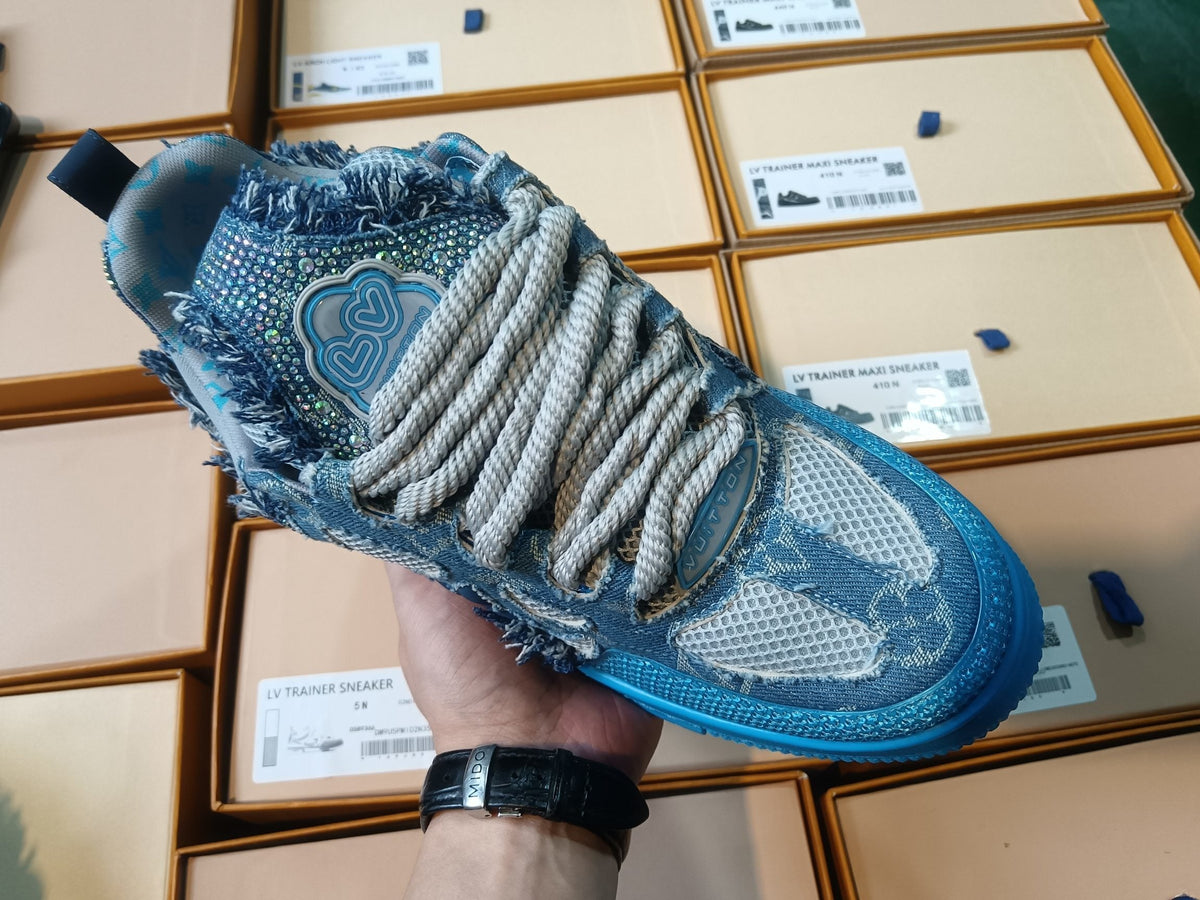 Louis Vuitton Skate Sneaker Swarovski Monogram Azul