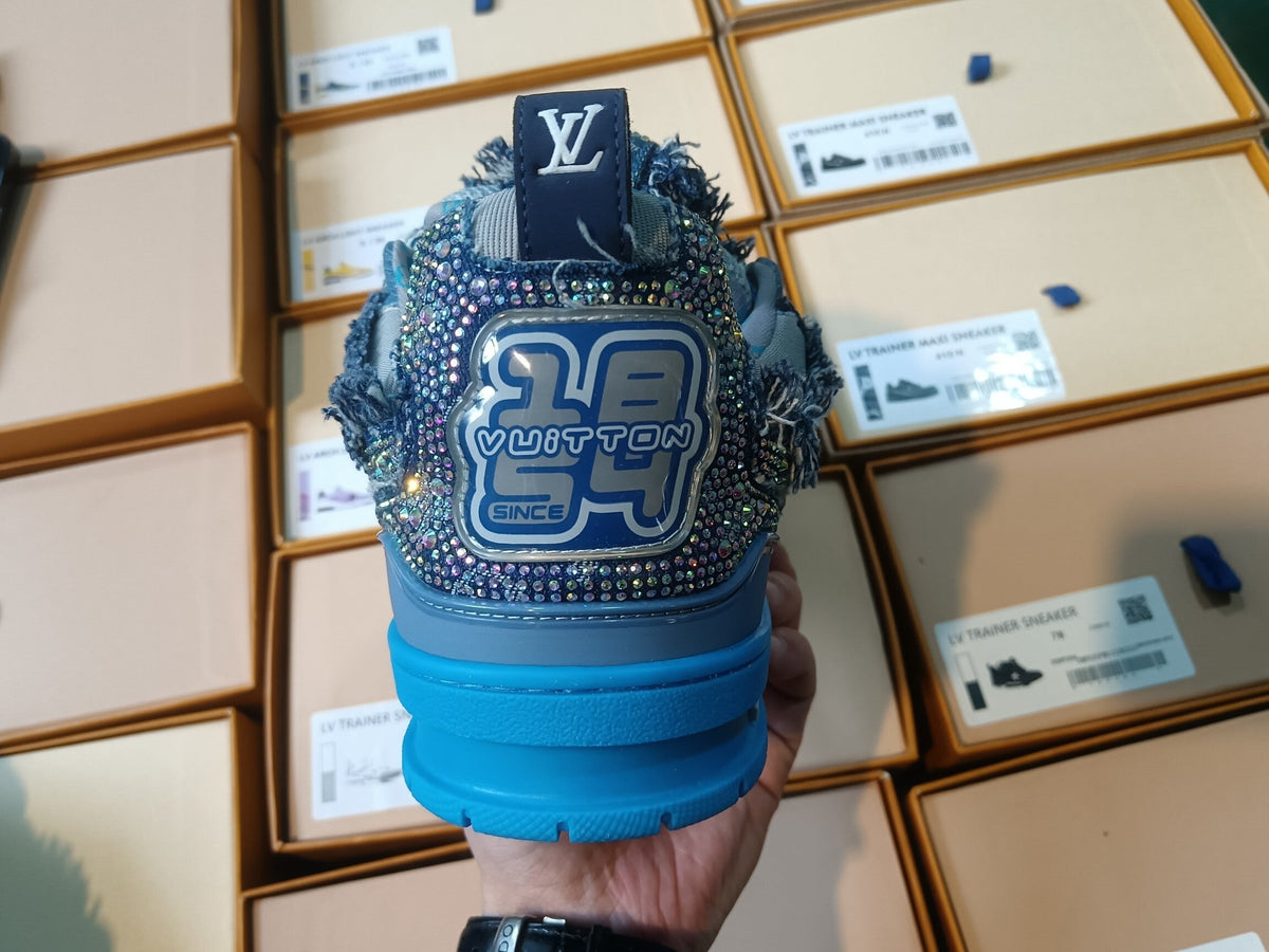 Louis Vuitton Skate Sneaker Swarovski Monogram Azul