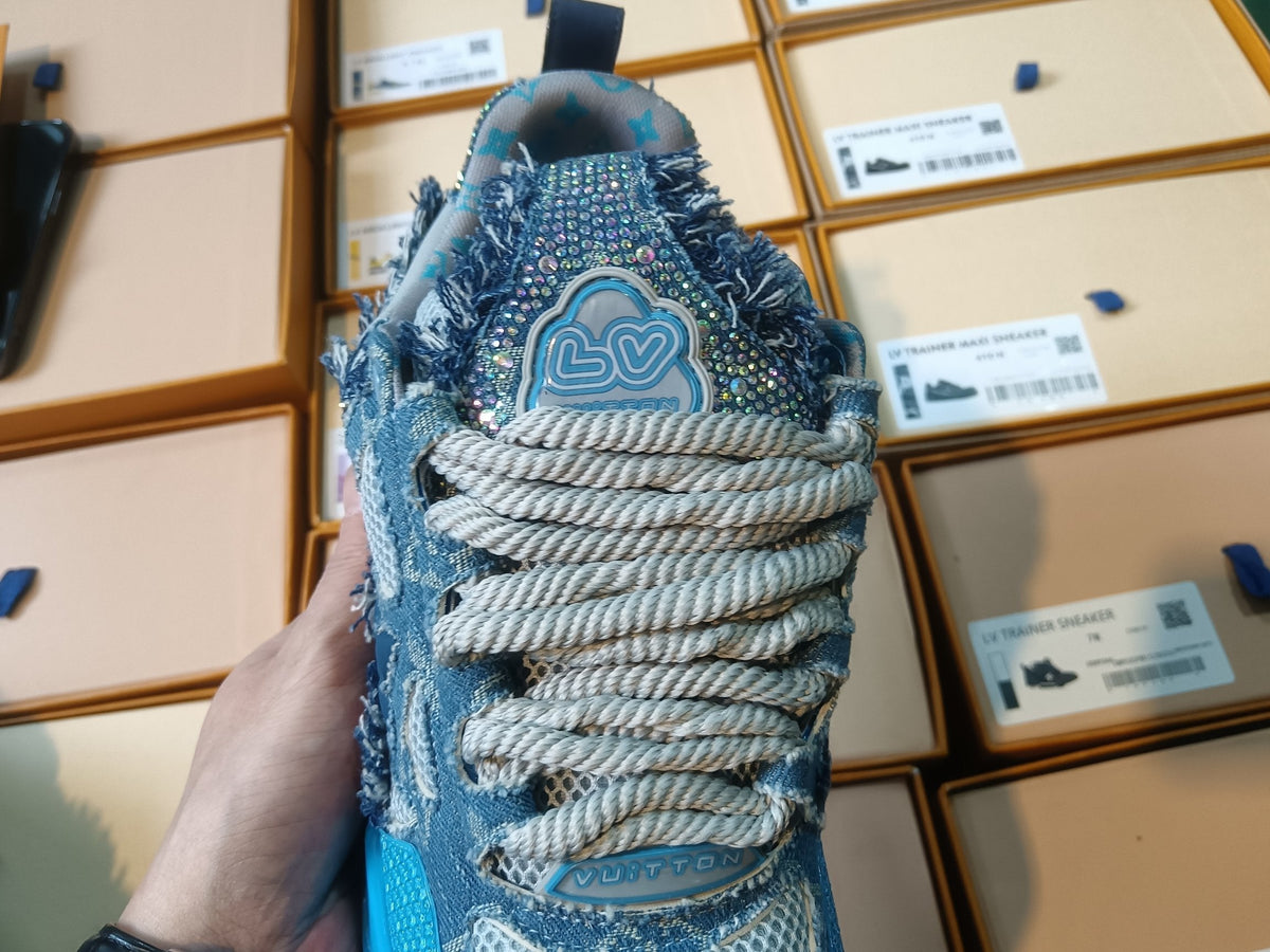 Louis Vuitton Skate Sneaker Swarovski Monogram Azul