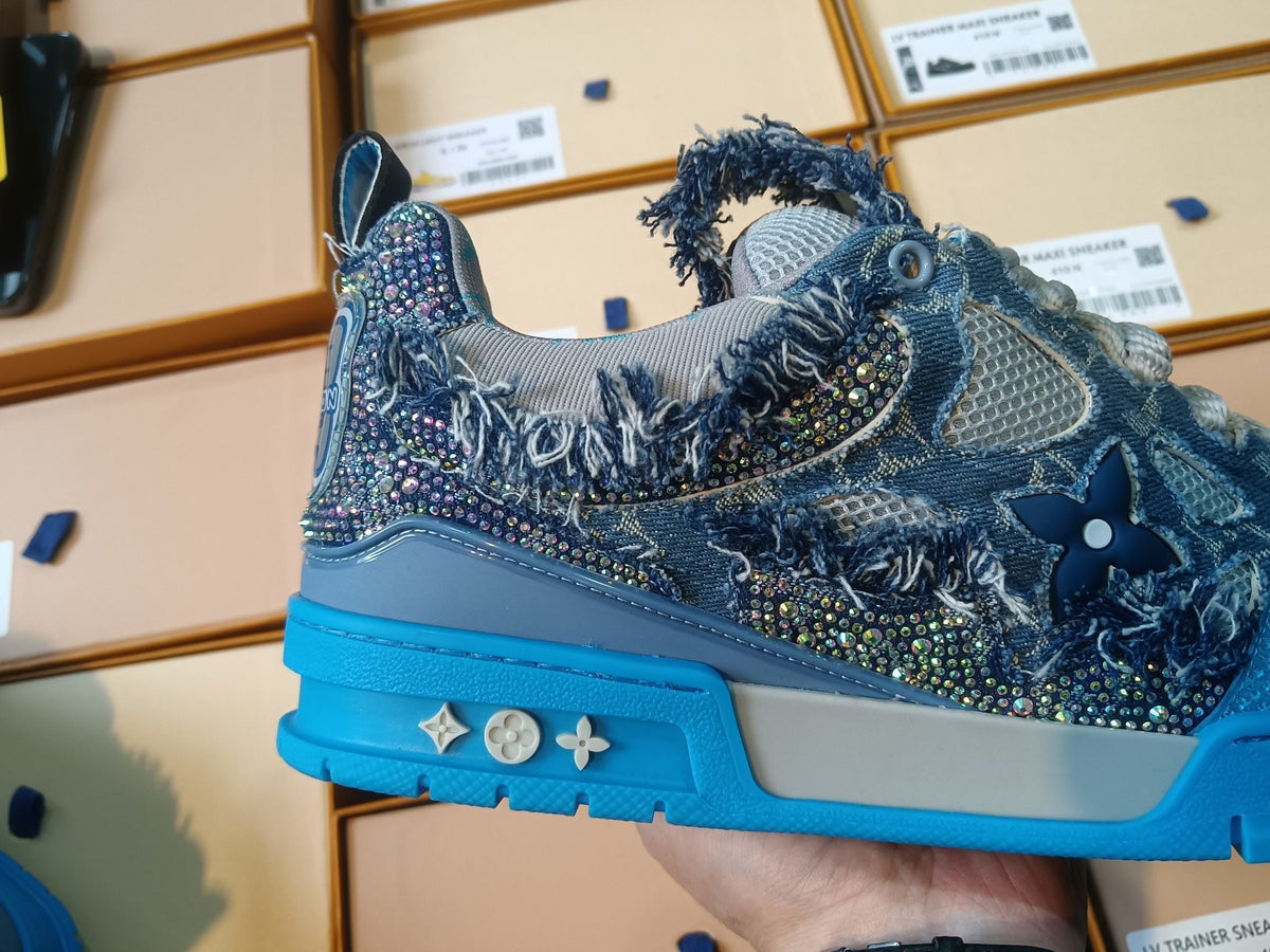 Louis Vuitton Skate Sneaker Swarovski Monogram Azul