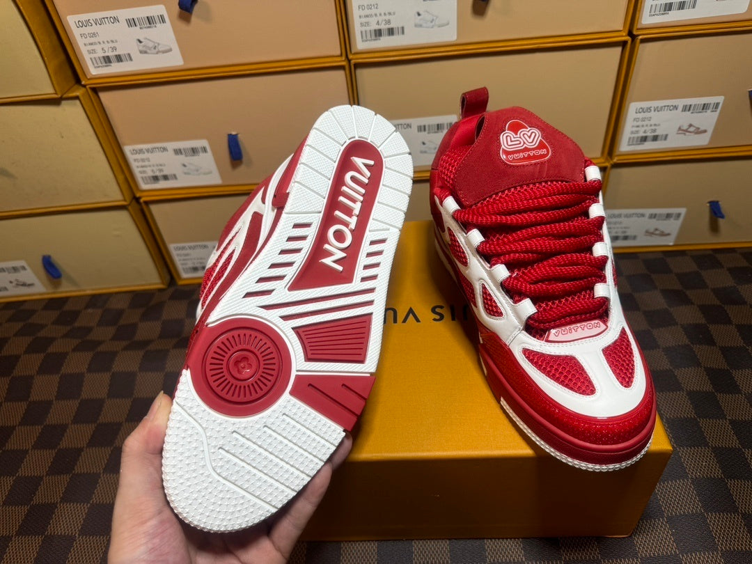 Louis Vuitton Skate Sneaker Rojo Blanco