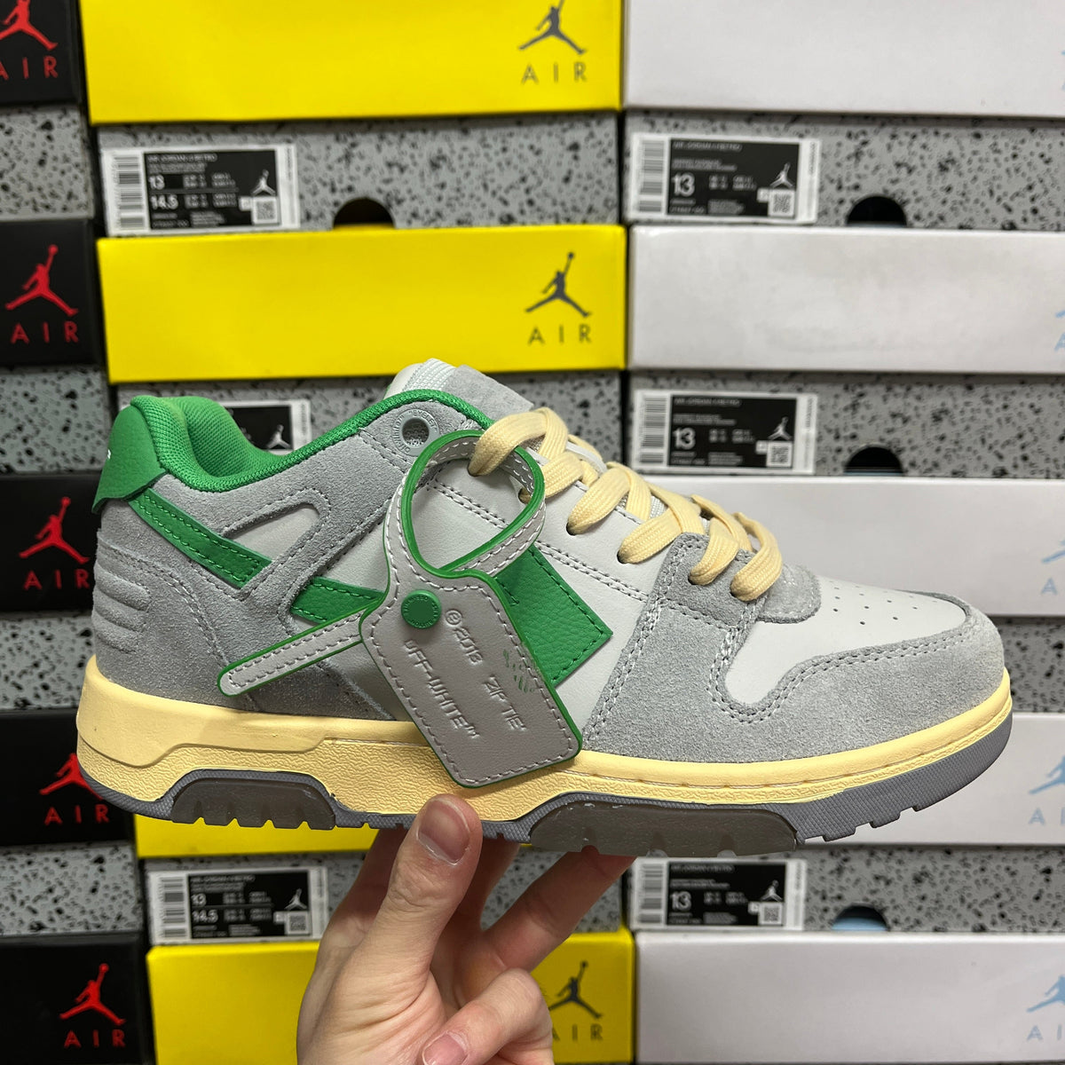 Off White Out Of Office Gris Verde