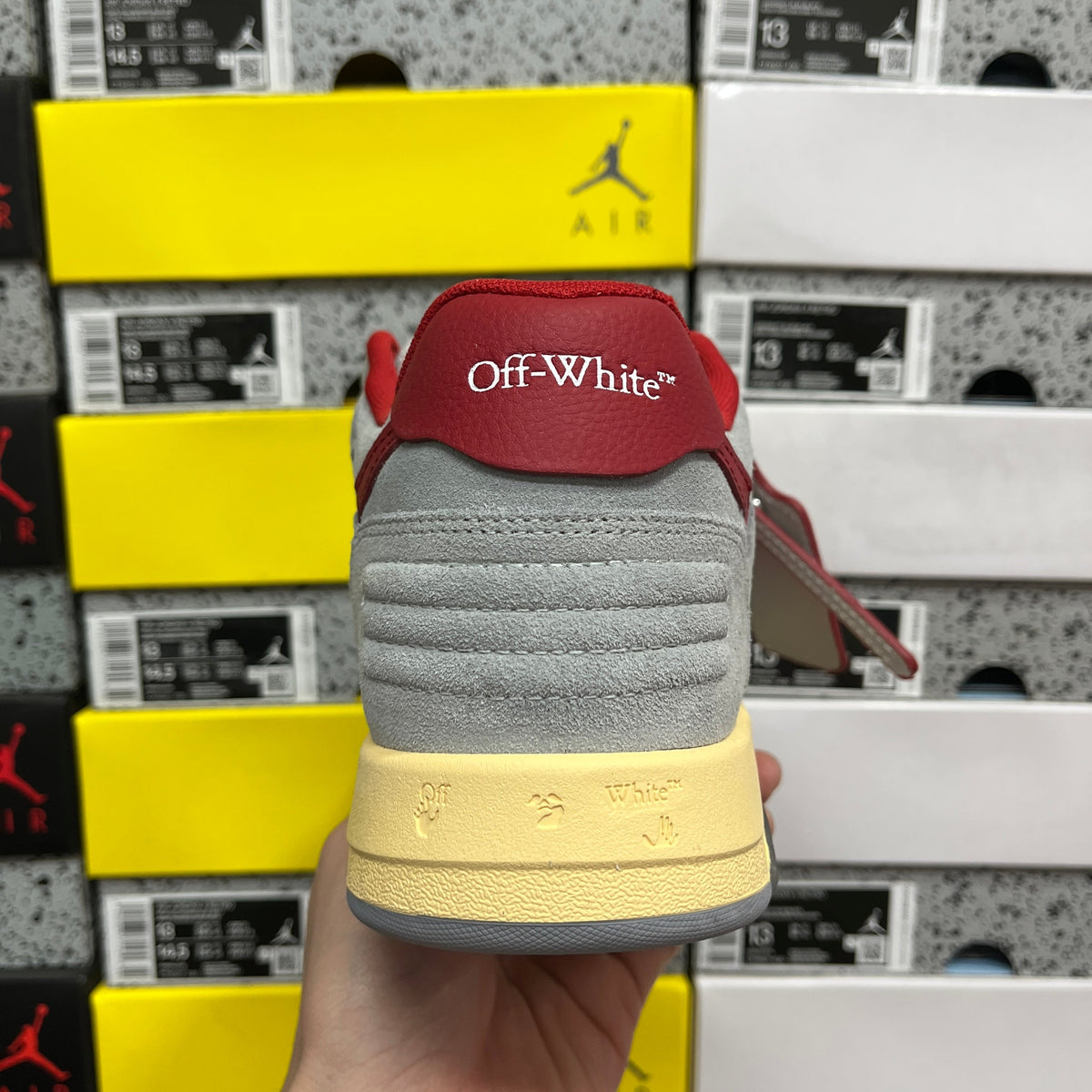 Off White Out Of Office Gris Rojo