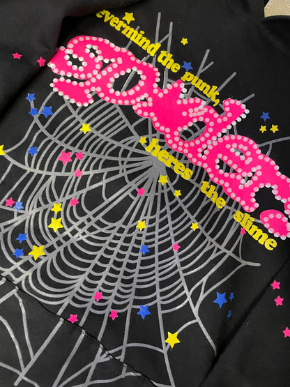 Hoodie Sp5der detalle estampado
