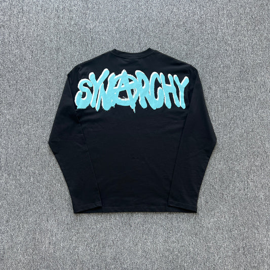 Remera Syna World Synarchy Negra Celeste