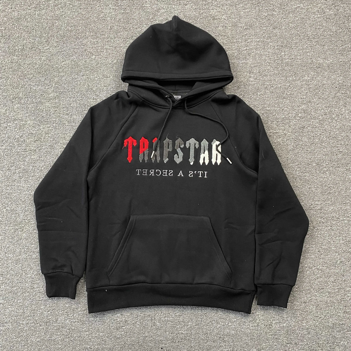 Conjunto Trapstar Chenille Decoded Negro Rojo