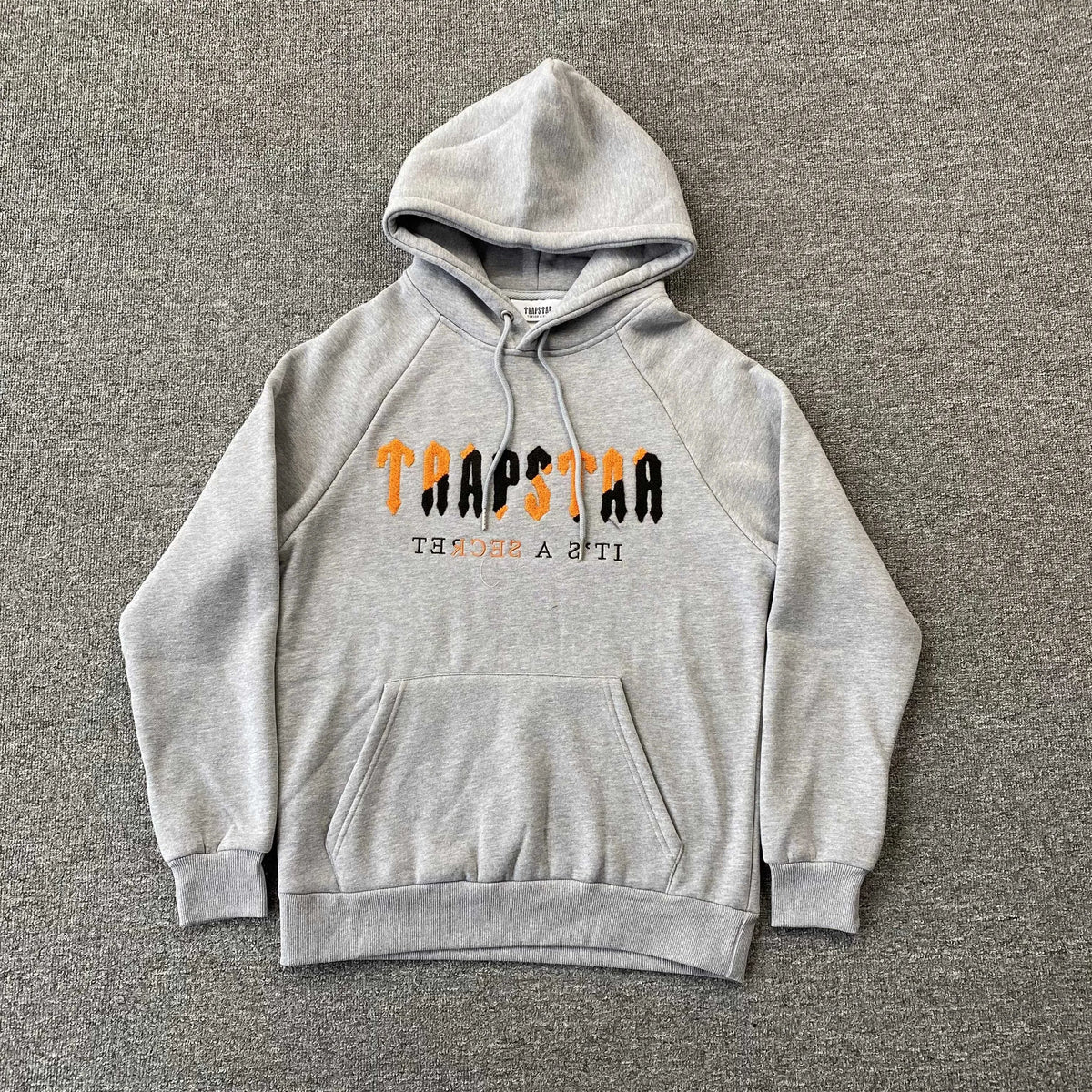 Conjunto Trapstar Chenille Decoded Gris Naranja