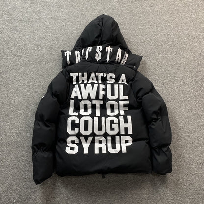 Campera Trapstar X Awful Lot Of Cough Syrup Puffer Negra